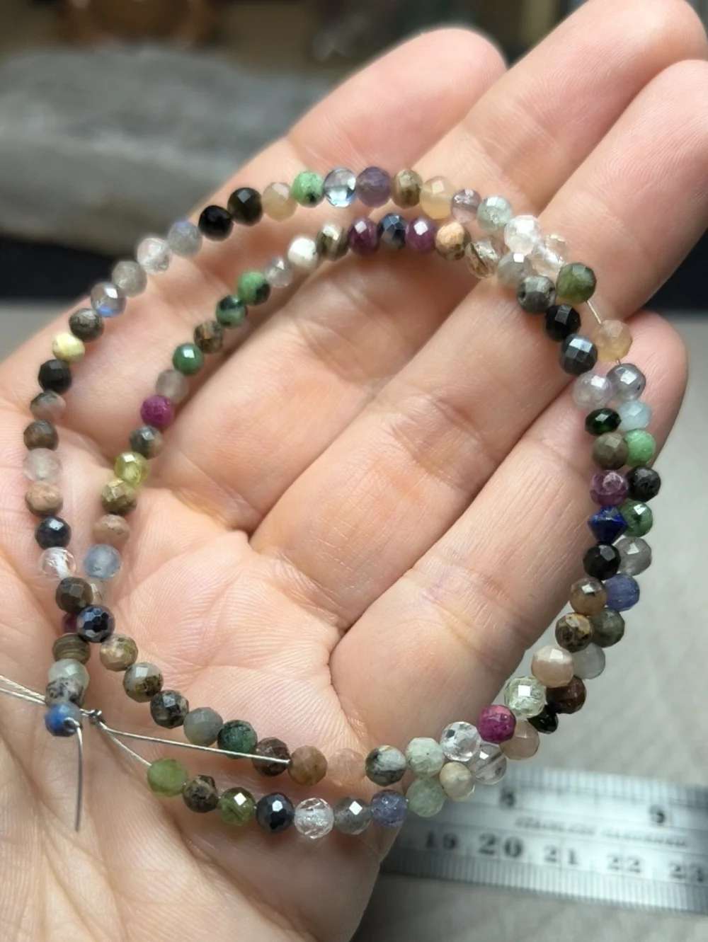 #9- 4mm Multi-Stone Faceted Bead 15inch Strand